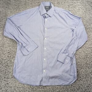 Bonobos Shirt Men 16.5 Blue Casual Preppy Tailored Career Slim Fit Normcore